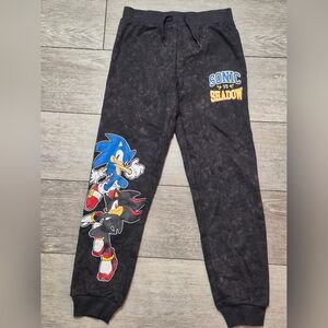 New Sonic The Hedgehog Sonic Vs Shadow Kids Jogger Pants - Black